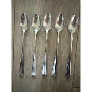 5 PCs Supreme by Towle ASHLEY Iced Tea Spoons 7‎ 3/8 in Stainless Korea 18/8